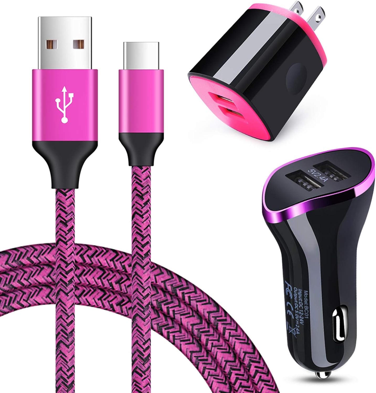 Φορτιστής αυτοκινήτου dual USB type C με καλώδιο 6ft σε ροζ χρώμα

Dual USB type C car charger with 6ft pink cable
